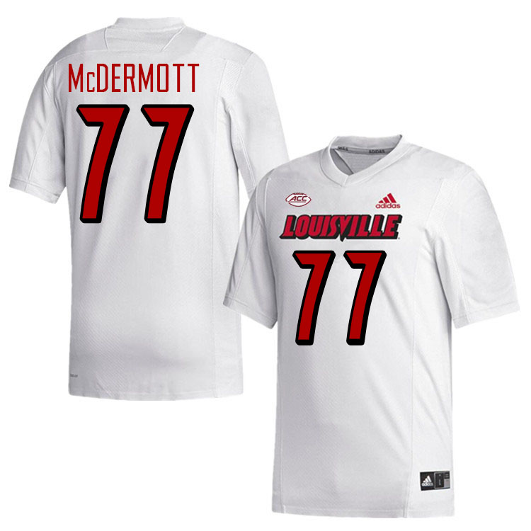 Men #77 Ransom McDermott Louisville Cardinals College Football Jerseys Stitched-White